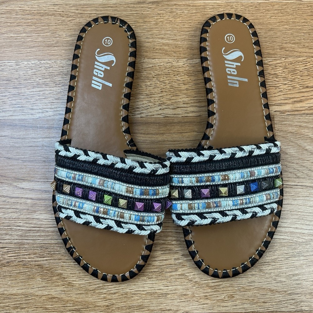 Shein Multicolor Women's Slides Sandals Size‎ 10 NEW